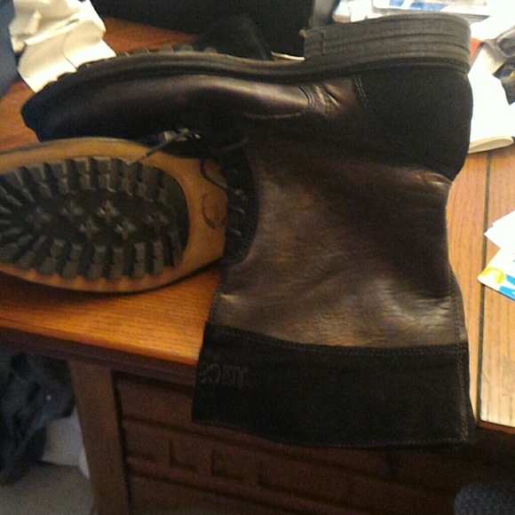 Just cavalli men leather round toe combat boots main image 6